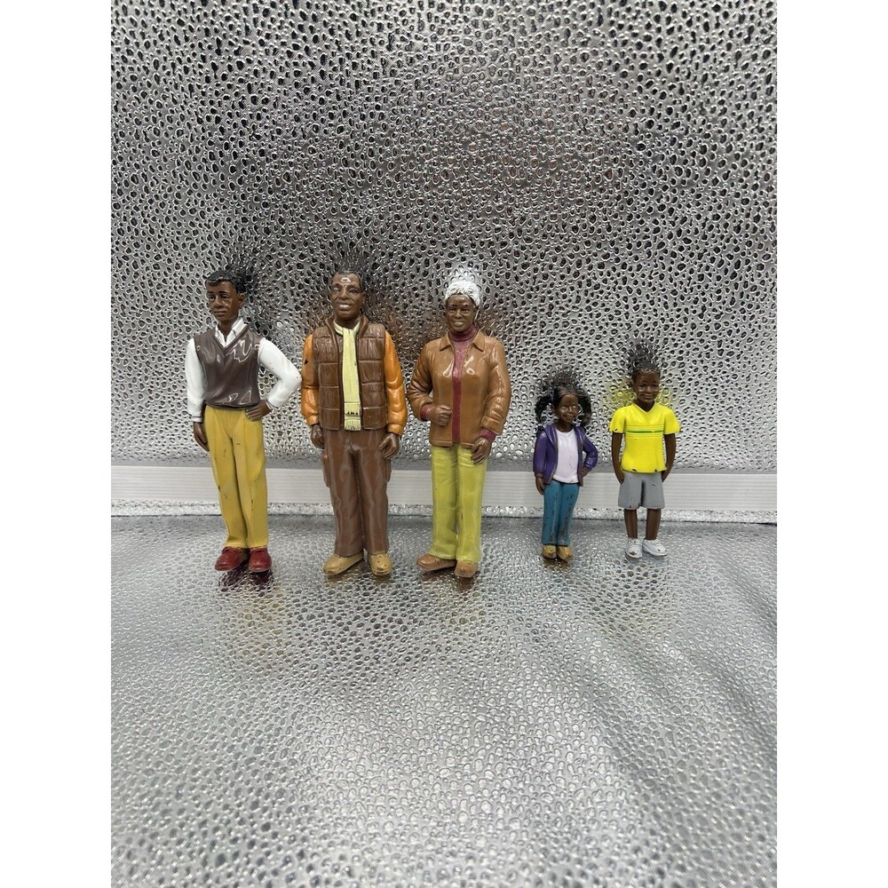 Creative Minds Pretend Play African American Black People Family Figures Set 5